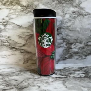 NWOT Starbucks Holiday Poinsettia 16 oz Coffee Tea Travel Mug
